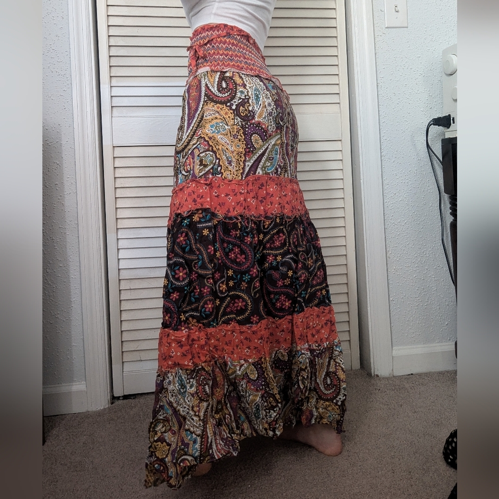 Boho Patchwork Maxi Skirt